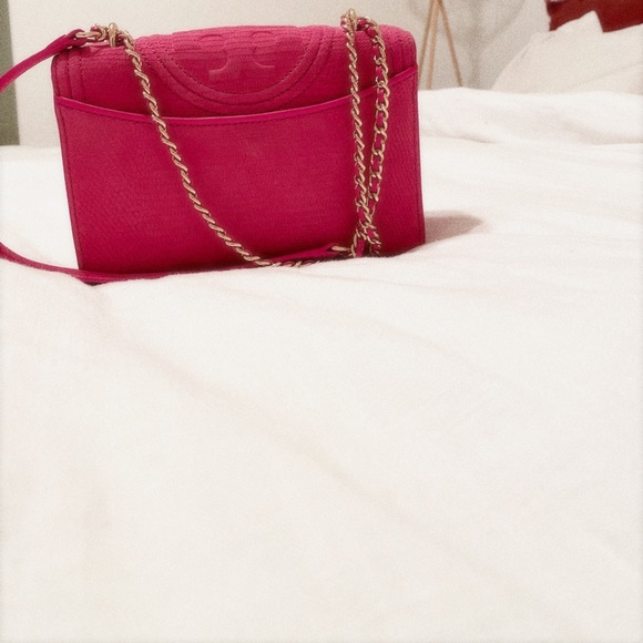 Tory Burch Pink Suede Purse - Picture 5 of 8
